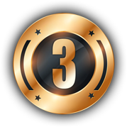 number 3 ranking bronze button