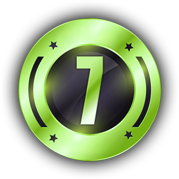 numero 7 classifica pulsante verde