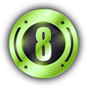 número 8 classificação botão verde