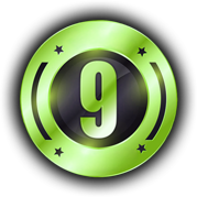 numero 9 classifica pulsante verde
