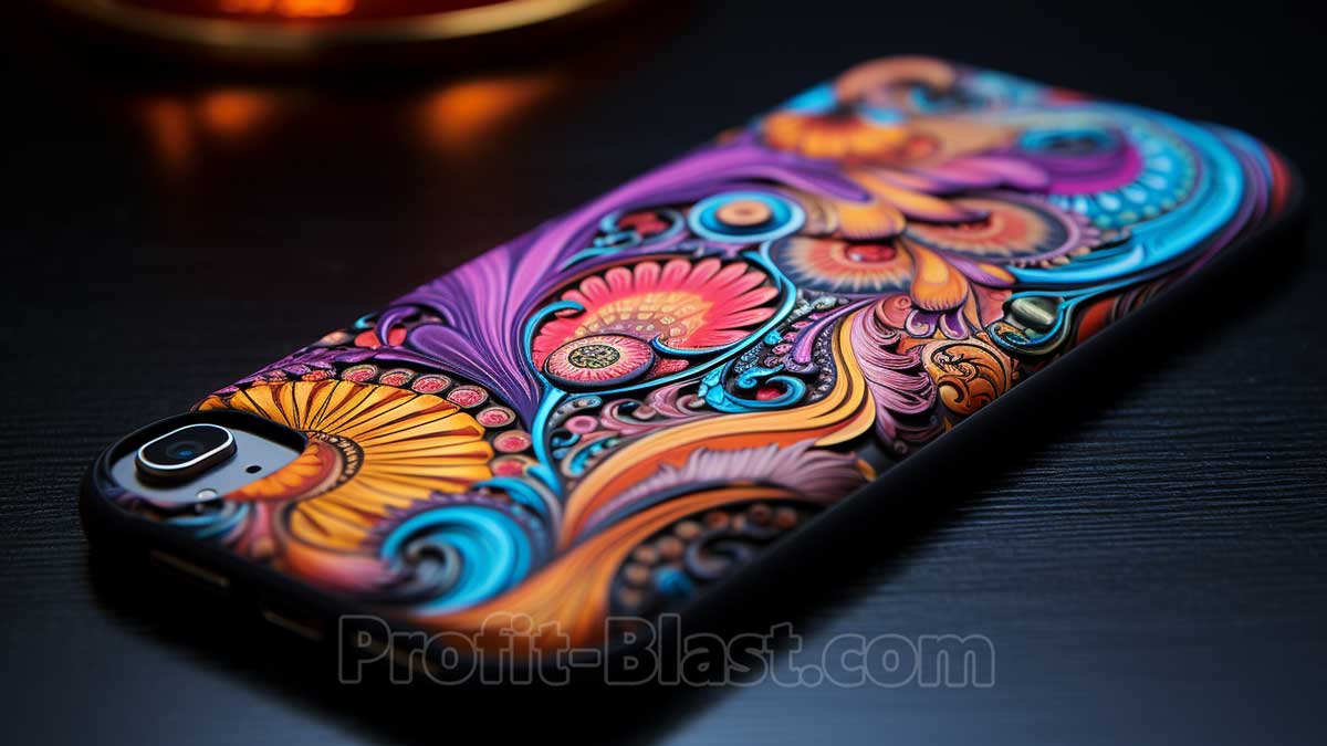 barevné pouzdro na mobilní telefon ve stylu 3D tisku