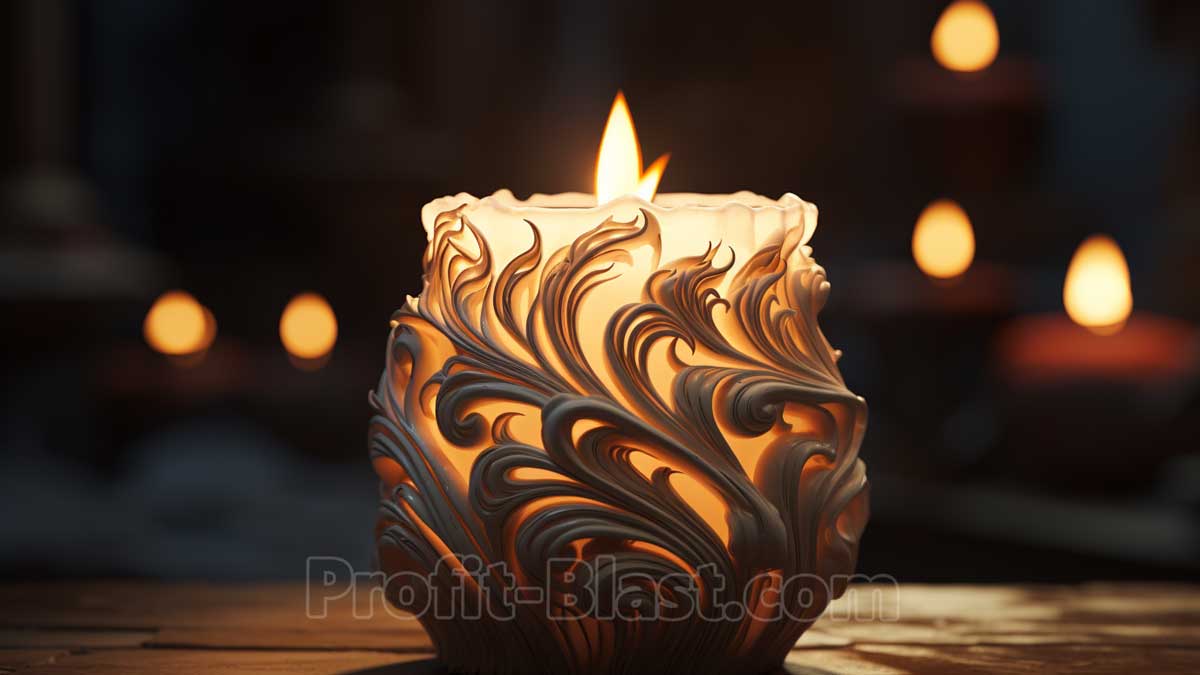 Kerze mit schönem Ornament